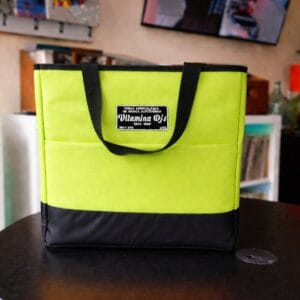 Tote Bag Vitaminadjs Vinyl Shop color verde fluorescente